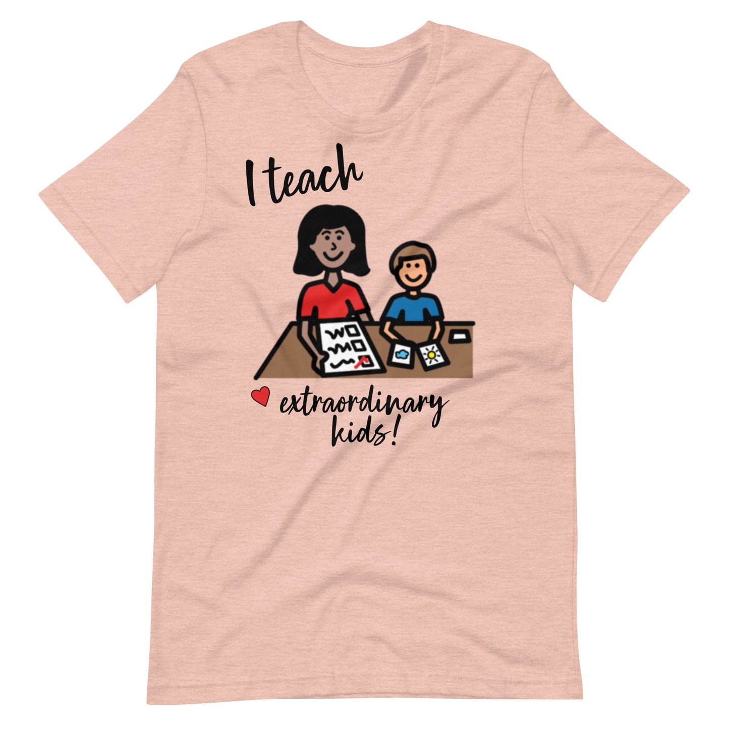 "I Teach Extraordinary Kids" Special Education Autism Teacher T-shirt with Boardmaker PCS Unisex