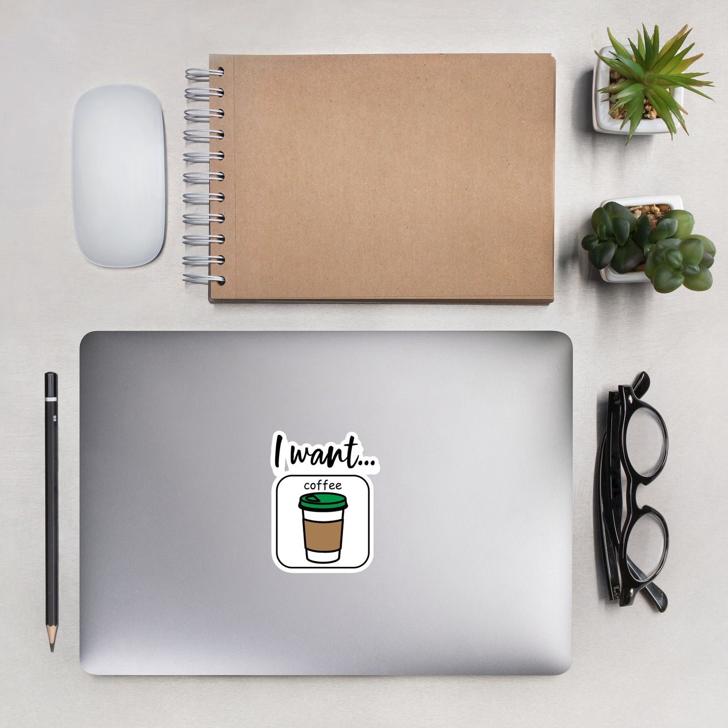 "I Want Coffee" vinyl sticker with Boardmaker  PCS for Special Education Teachers and SLP