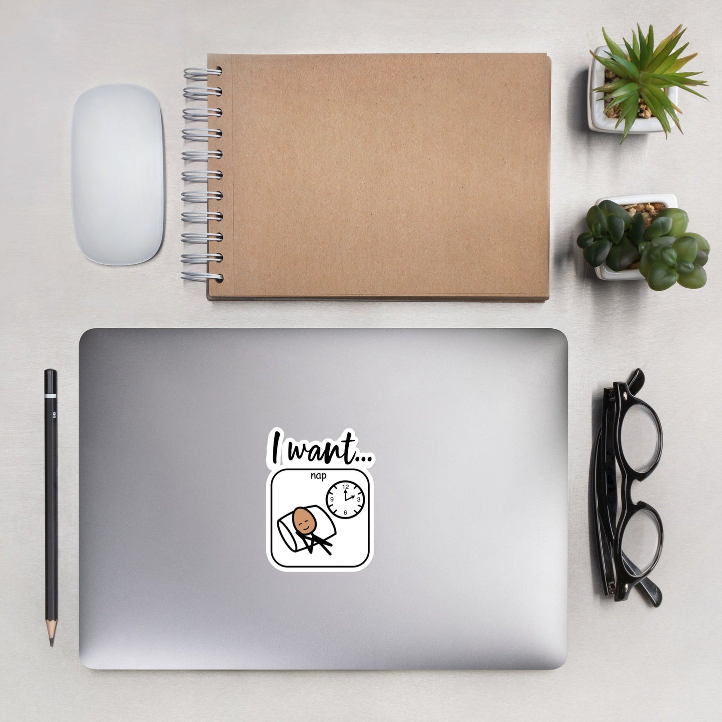 "I Want Nap" vinyl sticker with Boardmaker PCS for Special Education Teachers and SLP