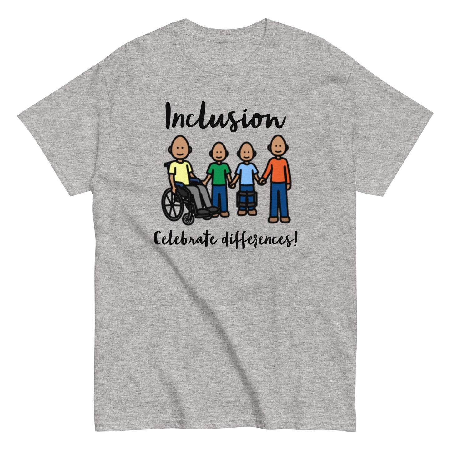 Inclusion Celebrate Difference Special Education Teacher t-shirt autism awareness t-shirt unisex heather gray