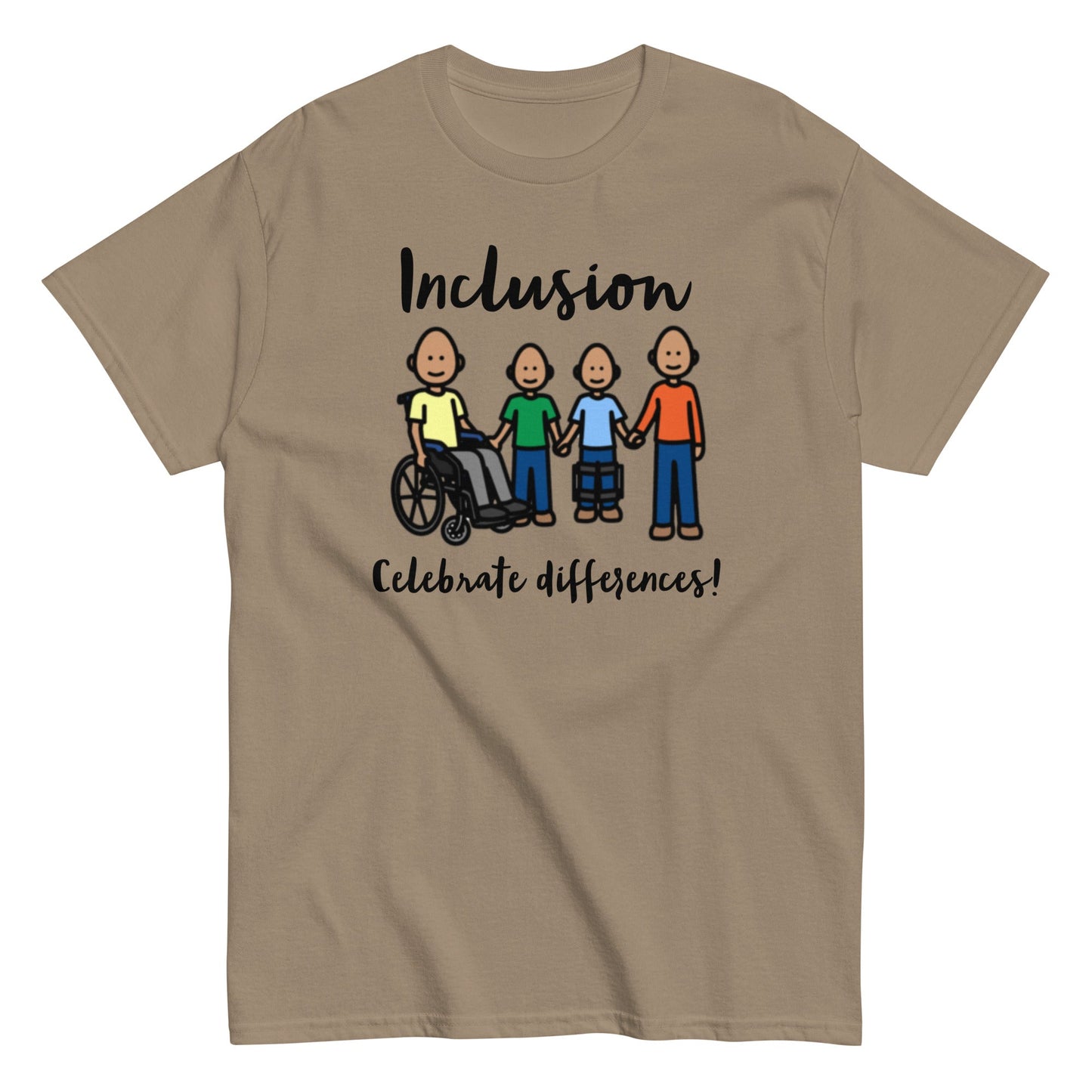 Inclusion Celebrate Difference Special Education Teacher t-shirt autism awareness t-shirt unisex brown