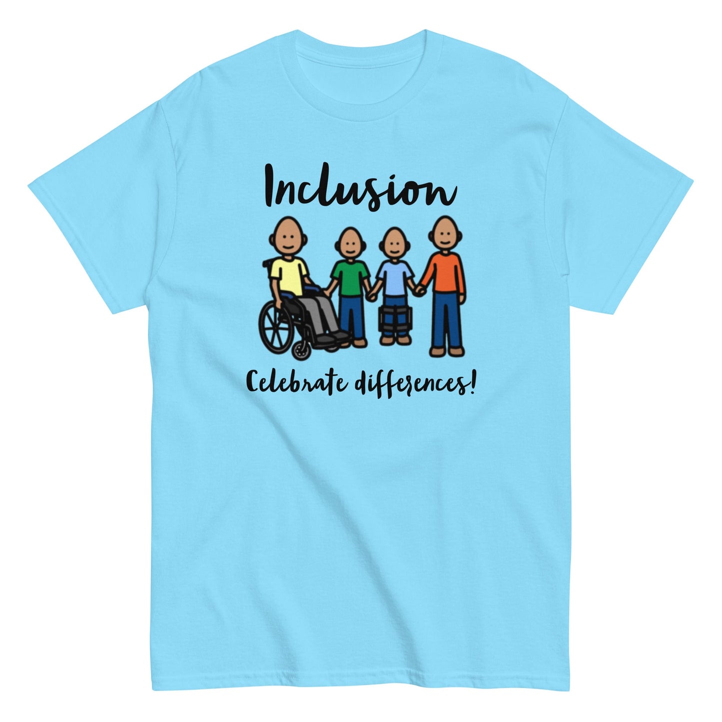 Inclusion Celebrate Difference Special Education Teacher t-shirt autism awareness t-shirt unisex bright blue