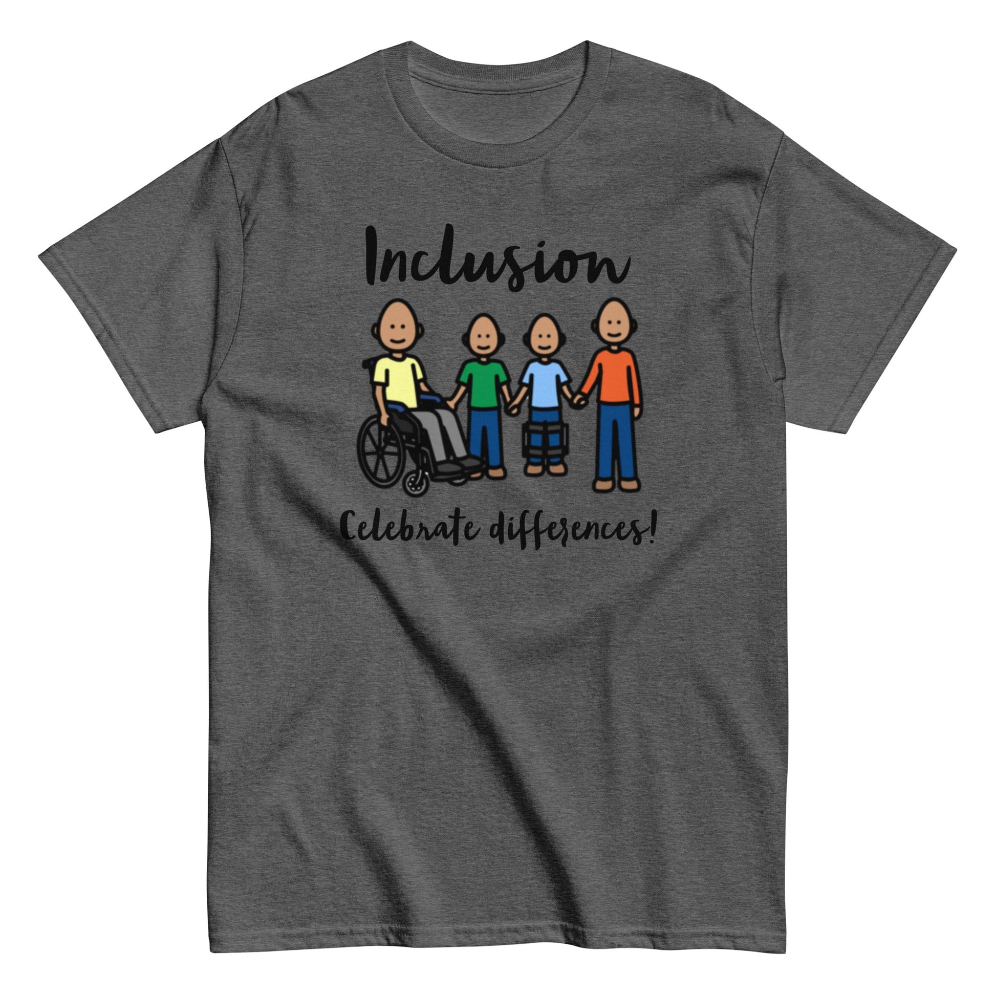 Inclusion Celebrate Difference Special Education Teacher t-shirt autism awareness t-shirt unisex charcoal