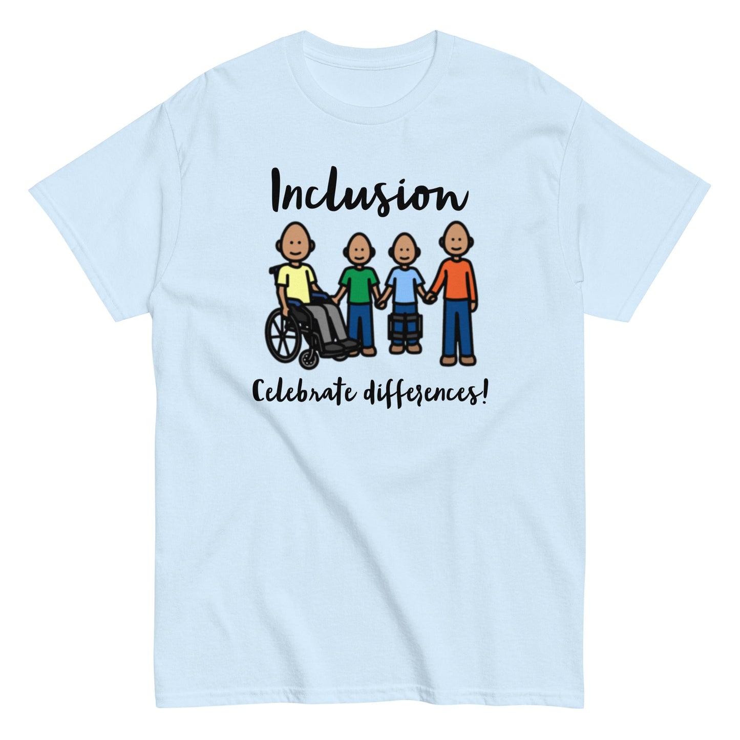 Inclusion Celebrate Difference Special Education Teacher t-shirt autism awareness t-shirt unisex light blue