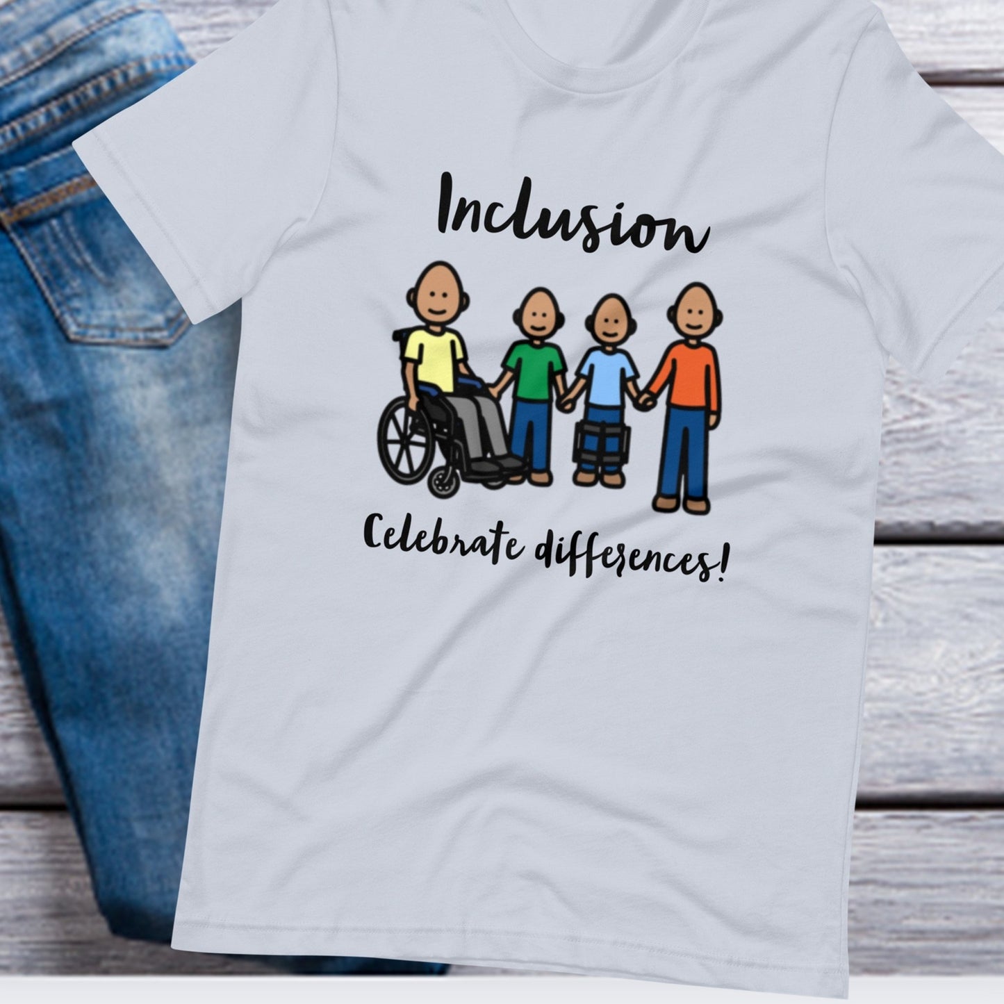 Special Education Teacher Shirt SLP T-Shirt blue Inclusion Celebrate Differences Autism Acceptance and AAC with Boardmaker PCS