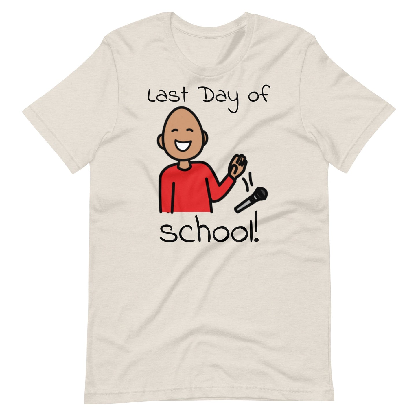 "Last Day of School" Funny Special Education Teacher T-shirt with Boardmaker Picture Communication Symbols Unisex