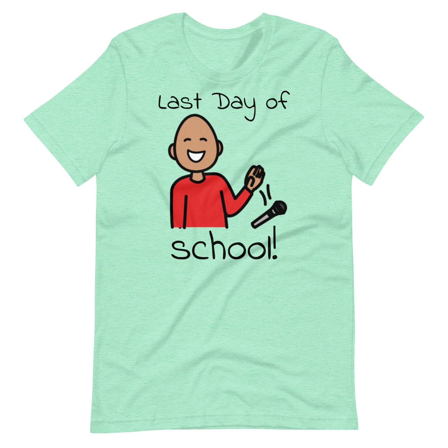 "Last Day of School" Funny Special Education Teacher T-shirt with Boardmaker Picture Communication Symbols Unisex