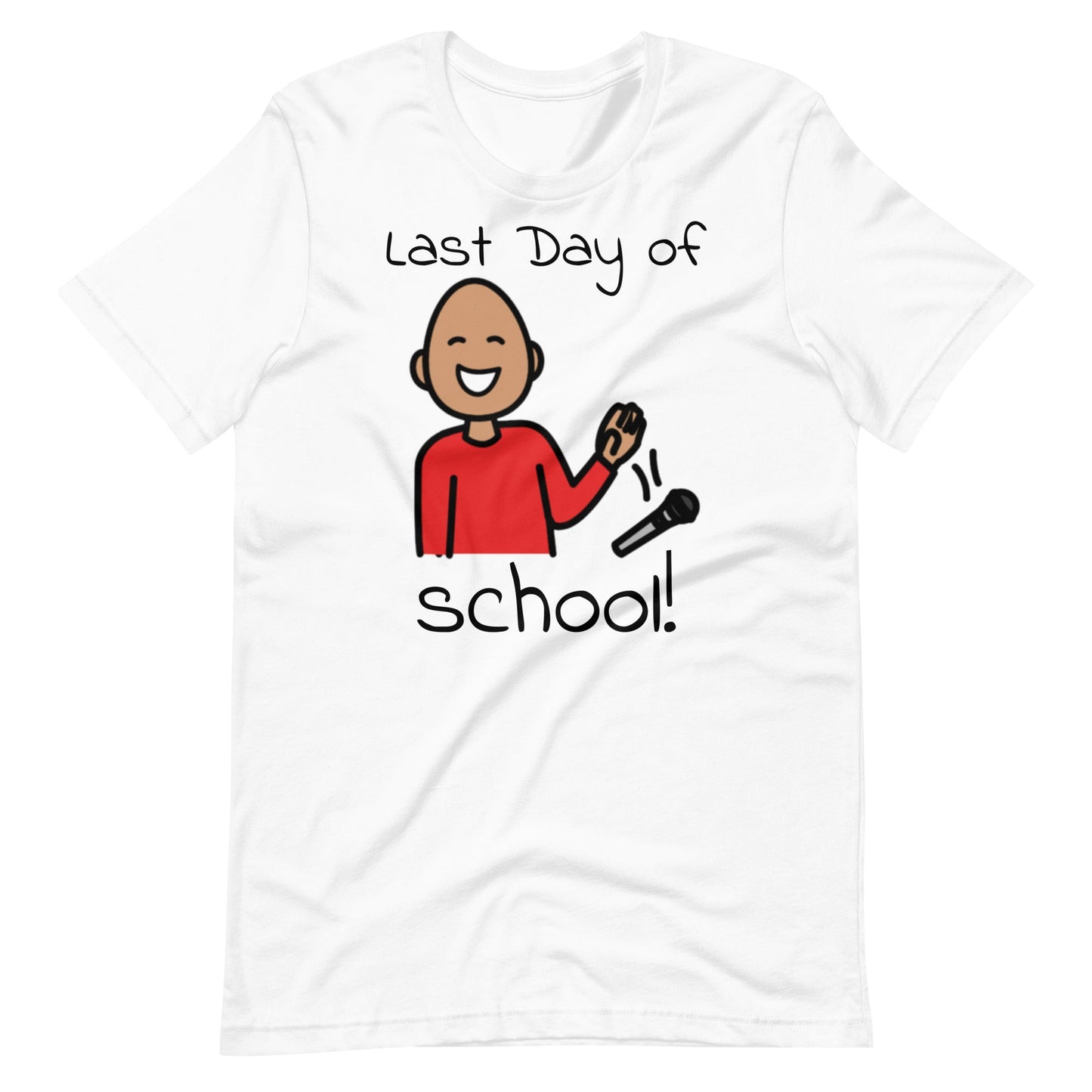 "Last Day of School" Funny Special Education Teacher T-shirt with Boardmaker Picture Communication Symbols Unisex