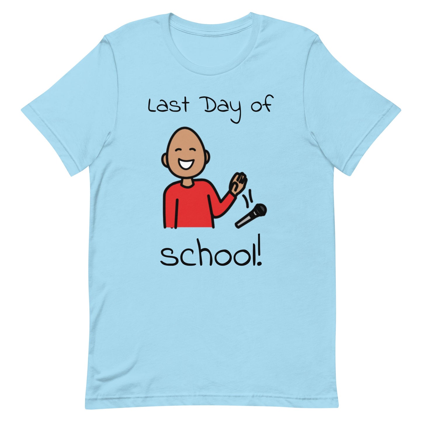 "Last Day of School" Funny Special Education Teacher T-shirt with Boardmaker Picture Communication Symbols Unisex