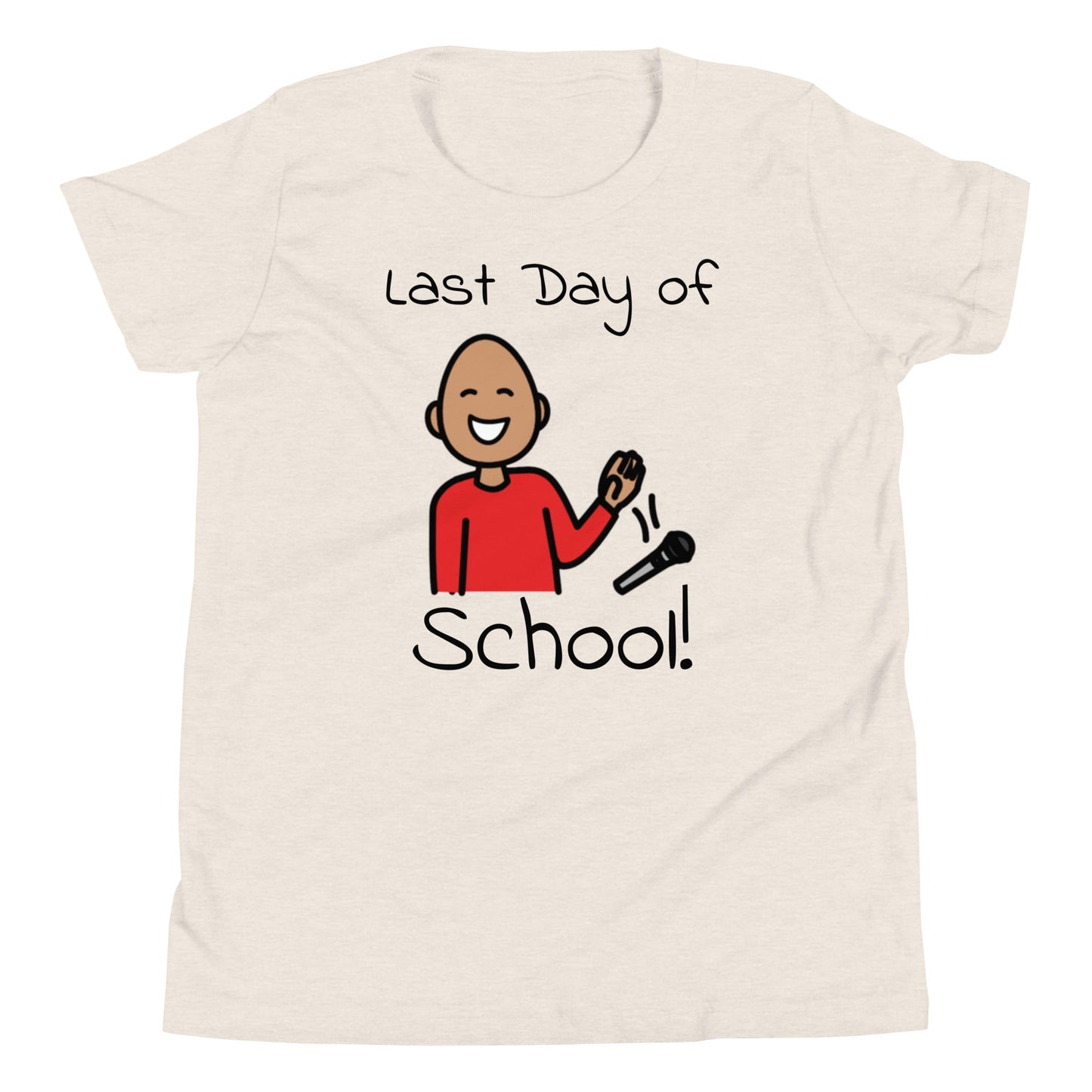 "Last Day of School" Youth T-shirt Autism with  and Boardmaker PCS Symbols Unisex