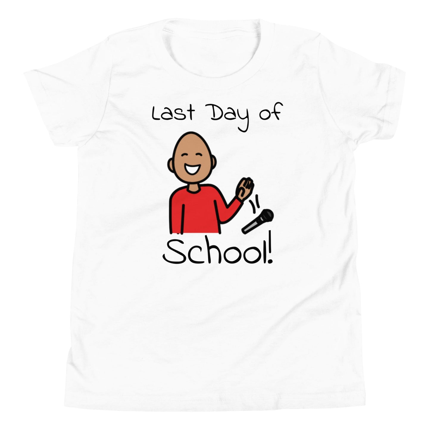 "Last Day of School" Youth T-shirt Autism with  and Boardmaker PCS Symbols Unisex