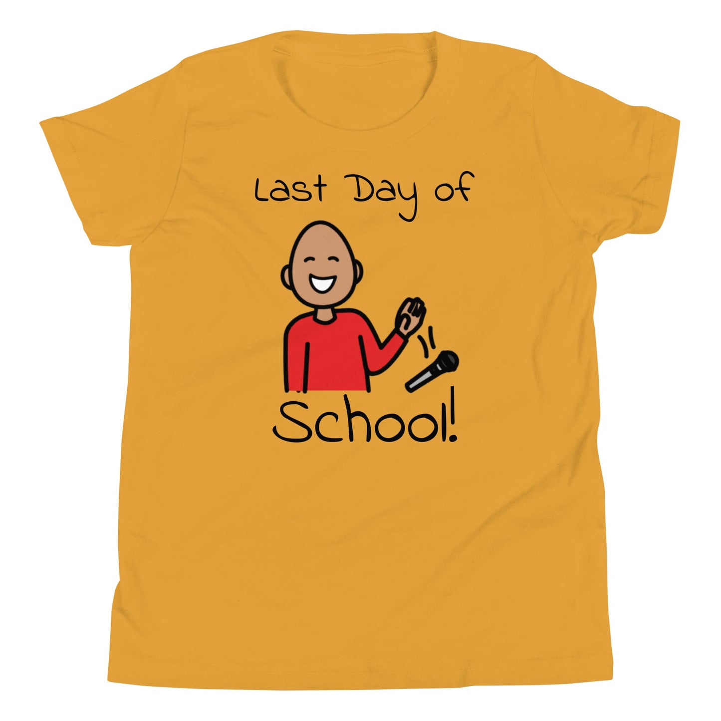 "Last Day of School" Youth T-shirt Autism with  and Boardmaker PCS Symbols Unisex