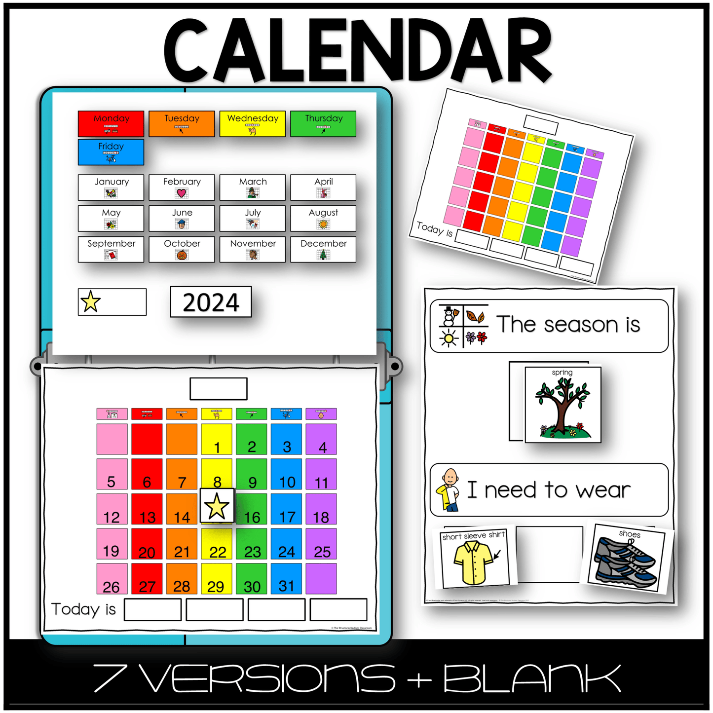 Morning Meeting Calendar Binder Interactive for Autism and Special Education Digital Download