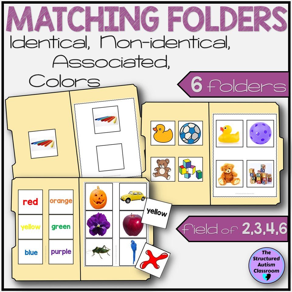 Picture Matching File Folders Bundle for Autism and Special Education (Digital Download)