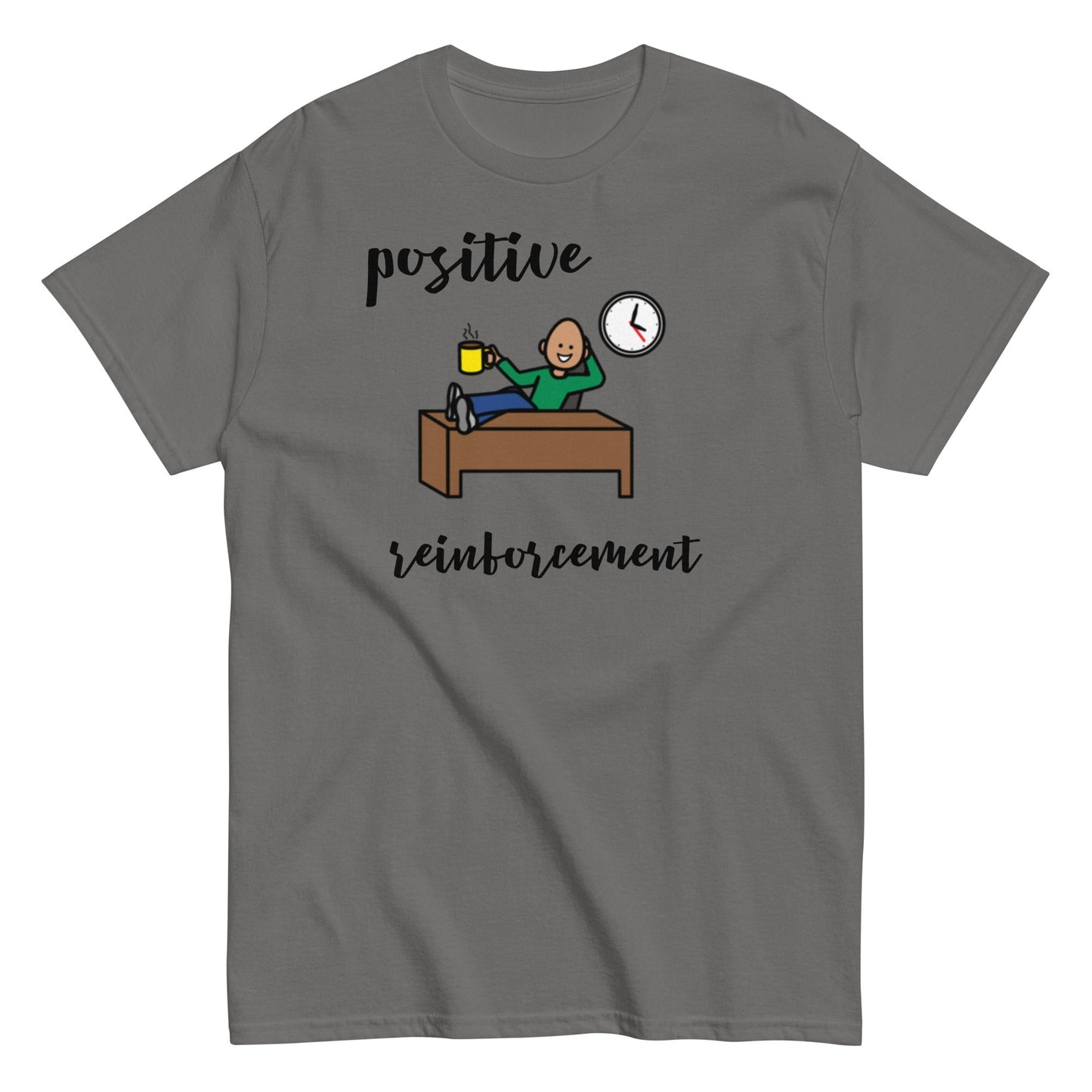 Funny BCBA shirt, RBT shirt, ABA shirt, Special Education Teacher shirt, Positive Reinforcment Coffee with Boardmaker PCS unisex cement gray