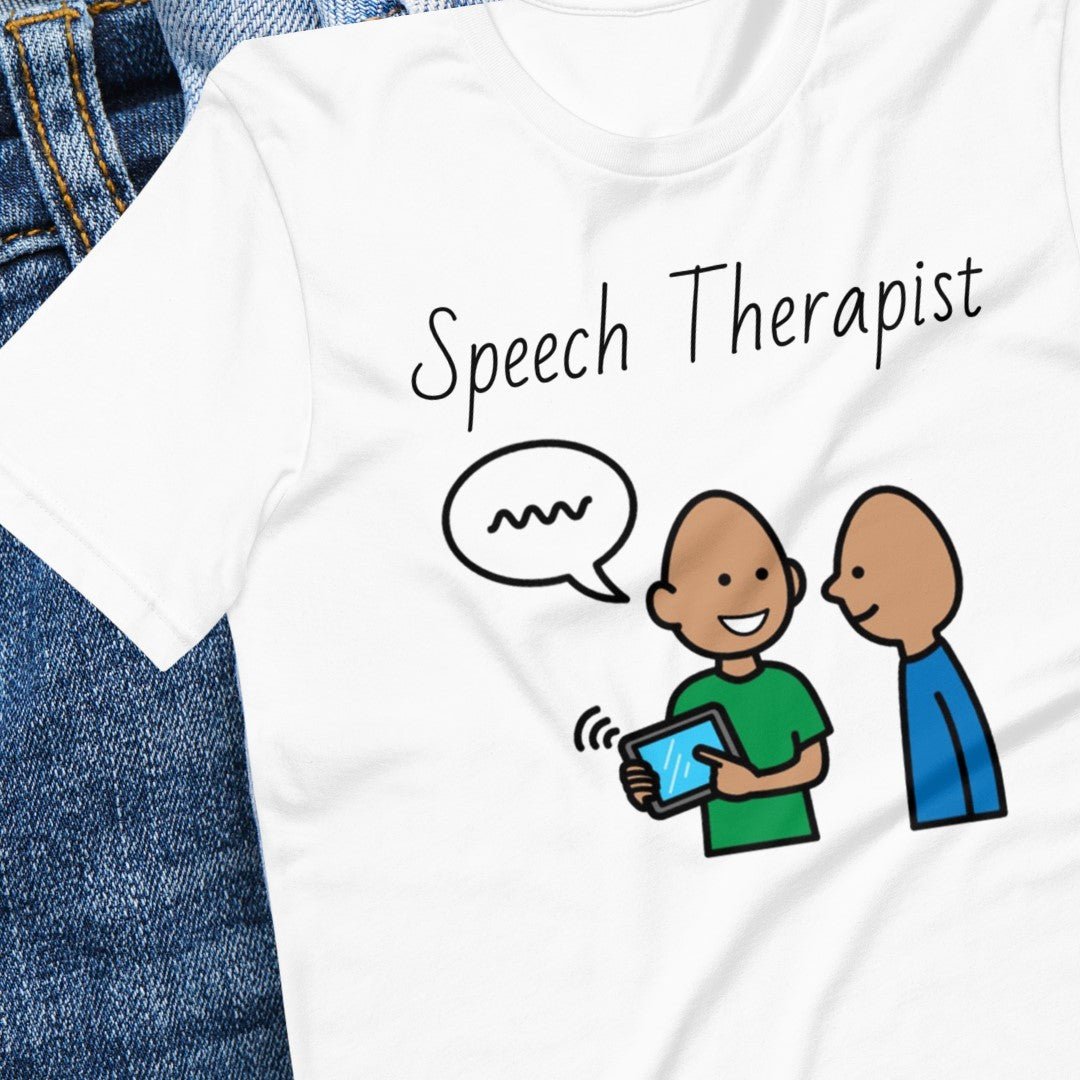 Special Education Teacher T-shirt SLP Shirt "speech therapist" Autism Acceptance and AAC with Picture Communication Symbols