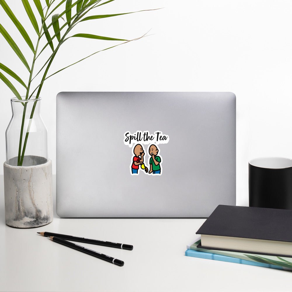 "Spill the Tea" funny vinyl sticker with Boardmaker PCS for Special Education Teachers and SLP