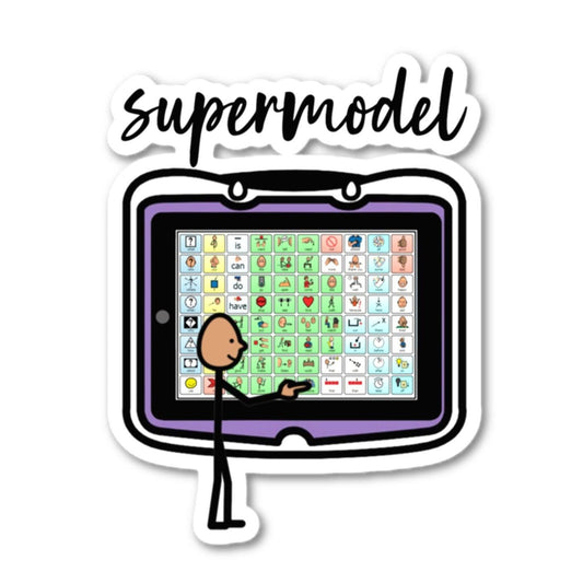 Special Education Vinyl Sticker "supermodel" Model AAC with Picture Communication Symbols |Autism acceptance| AAC| SLP