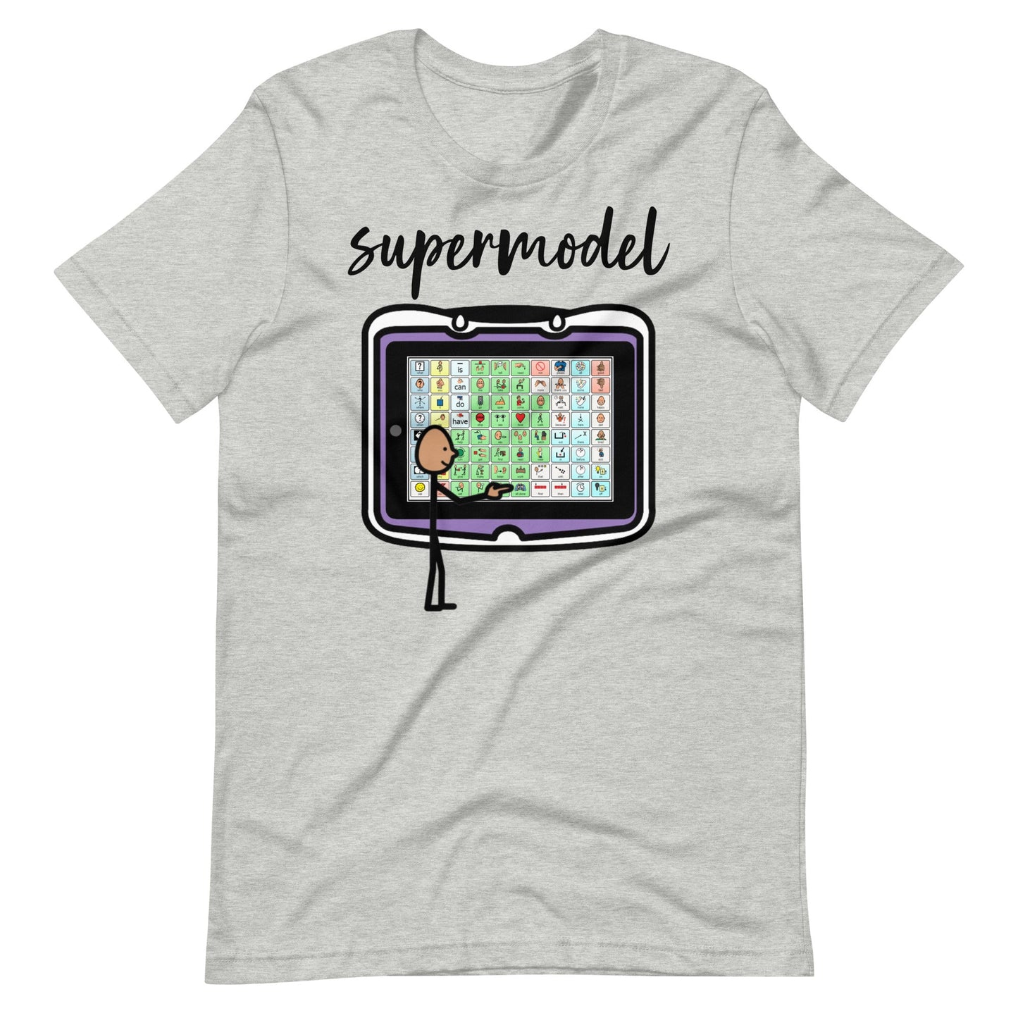 "supermodel" Modeling Funny AAC Speech Therapist (SLP) T-shirt with Boardmaker PCS Unisex