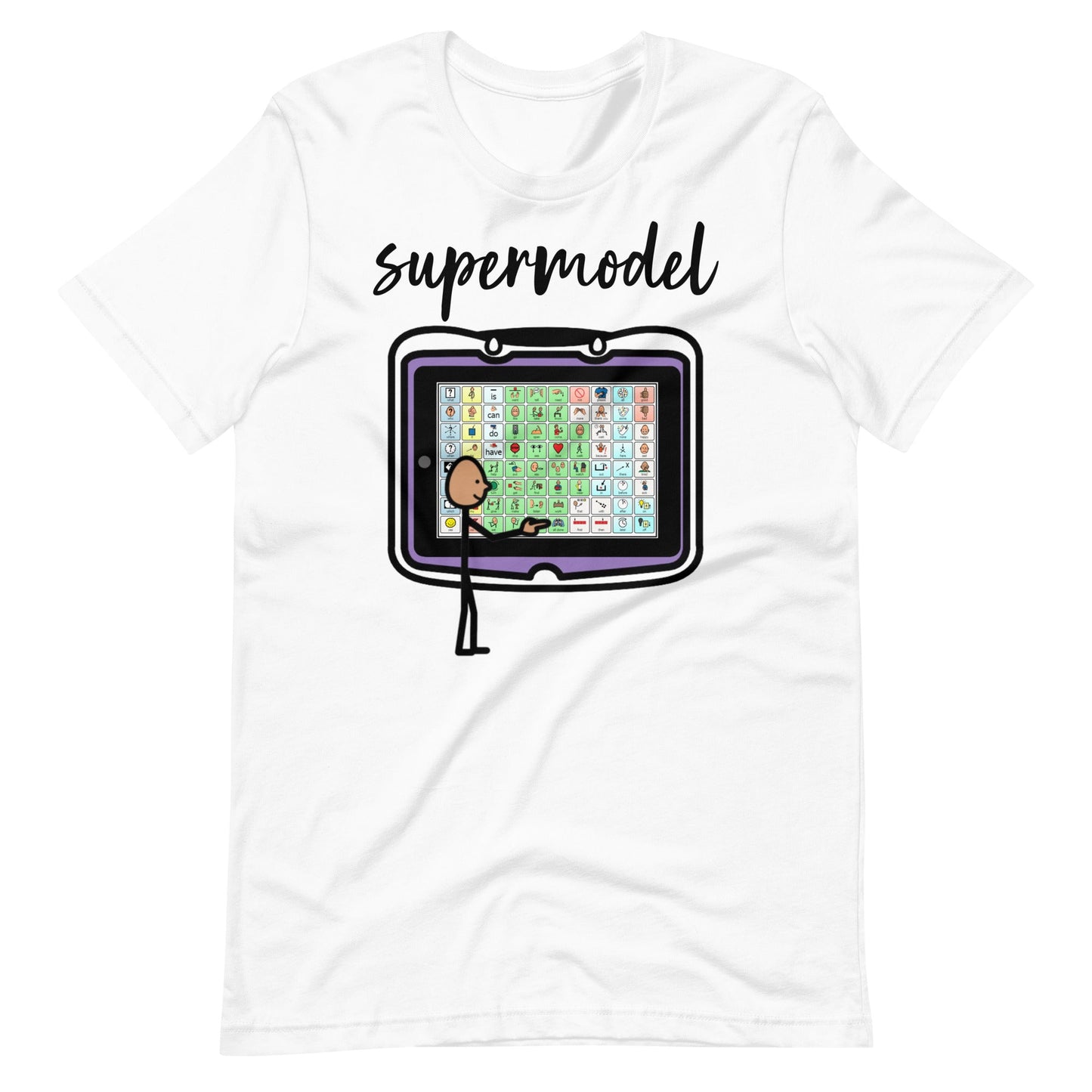 "supermodel" Modeling Funny AAC Speech Therapist (SLP) T-shirt with Boardmaker PCS Unisex