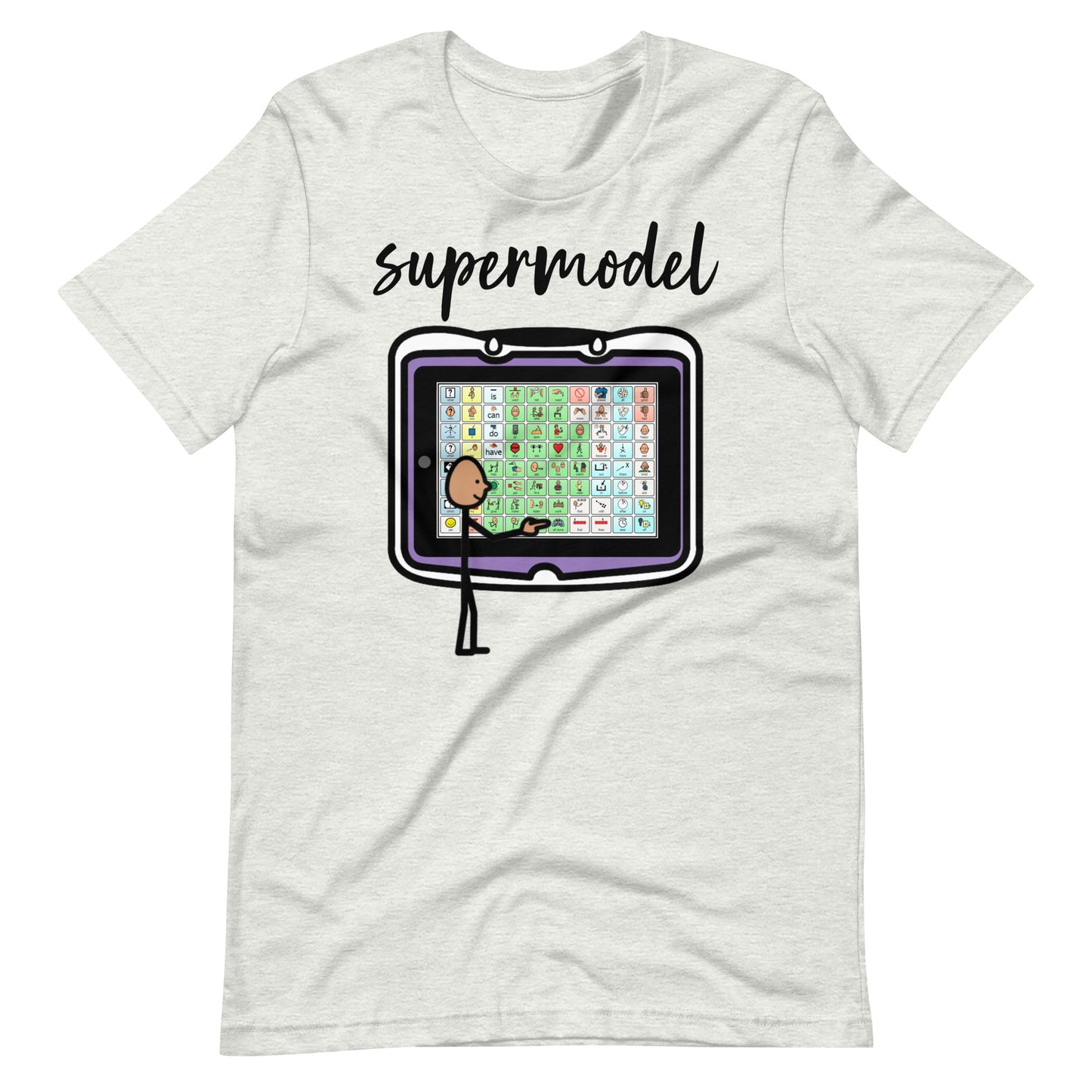 "supermodel" Modeling Funny AAC Speech Therapist (SLP) T-shirt with Boardmaker PCS Unisex