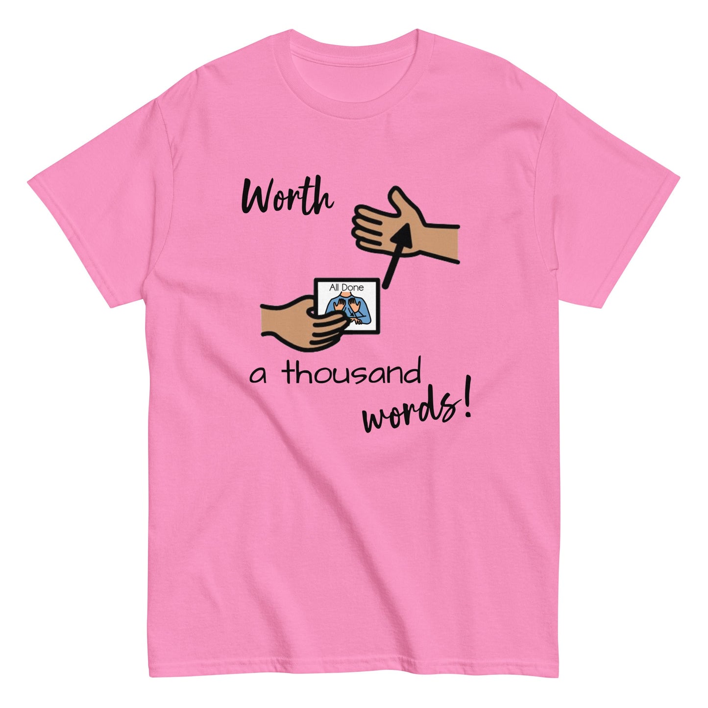 SLP Shirt, Speech therapist shirt, Special Education T-shirt, All Done with Boardmaker PCS unisex pink